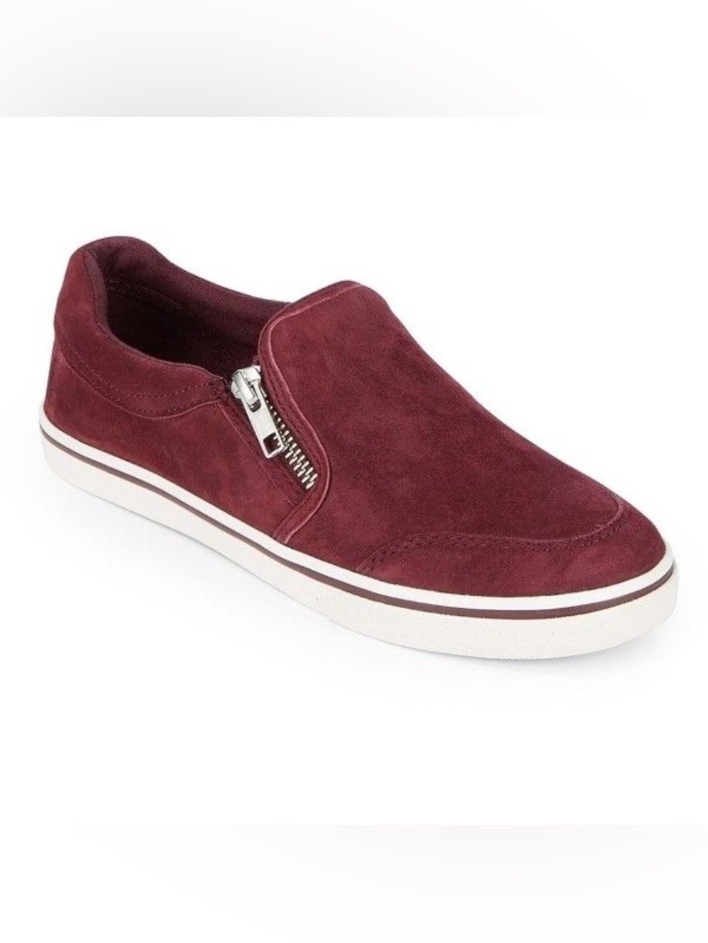 Ralph Lauren Jeorgia Suede Burgundy Slip On Shoes
